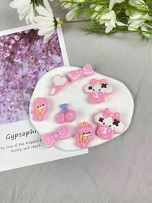 8pcs Cute Cartoon Animal Shoe Charms Set, Detachable PVC Decorations, Creative Street Style Accessories, Perfect Christmas Gift - Multicolor - View 1