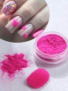 12pcs Velvet Nail Powder Set, Luxury Heart Sweater Animal Skin Design, Fashionable Glitter, Nail Art Accessories For Valentine's Day, Spring, Summer, Autumn And Winter - Multicolor - View 9