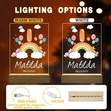 هدية إضاءة ليلية شخصية - إضاءة ليلية لمكتب قابلة للتخصيص - مثالية للتخرج وديكور الغرفة والزفاف وعيد الأم وعيد الأب وهدايا أعياد الميلاد - نسخة الأطفال 1 - مشاهدة 11
