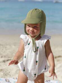 1件婴儿UPF 50+速干连帽防晒斗篷，轻便透气沙滩帽，适合户外游泳、徒步旅行和夏季活动 - 1PC - 查看 2