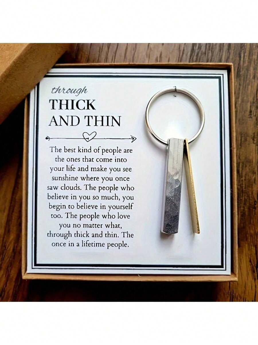 1 Piece Simple Inspirational Friendship Keychain Elegant Matching Design Fine Craft Sturdy Durable Exquisite Lightweight Versatile 2026 Mother's Day Best Mom Gift For Women Mother Grandma Aunt Friends Colleagues Daily Bag Decor Gift - 鑰匙鏈 - 查看 1