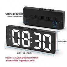 Reloj Digital LED de Gran Pantalla – Versión Personalizada en Español, Modelo Grande / Mediano / Pequeño / Cuadrado, Pantalla HD con hora, fecha, día y temperatura, brillo automático de 10 niveles, temporizador 99:99, doble alarma programable, memoria de apagado, diseño recargable (batería no incluida), ideal para hogar, oficina, escuela, gimnasio, tiendas y espacios comerciales; incluye control remoto en modelos Grande y Cuadrado - Blanco - Ver 6
