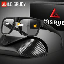 1 PC Fashionable Photochromic Sunglasses, UV 400, Suitable For Outdoor Activities Such As Running, Cycling, Fishing, Camping, Hiking, Unisex, With Glasses Case - Multicolor - View 1