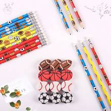 6/10/30 pièces Crayons de bois à thème sportif, crayons 2B, idéaux pour les cadeaux d'anniversaire sportifs, fournitures scolaires et de bureau/papeterie/outils d'écriture et d'édition - Noir et Blanc - Voir 8