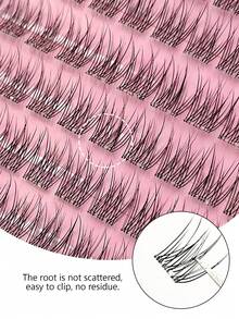 Asiteo 120片C型卷翘假睫毛，分段式内置粘胶条，逼真睫毛，适合初学者，日常佩戴，带粘胶条，可延长睫毛 - C - 查看 5