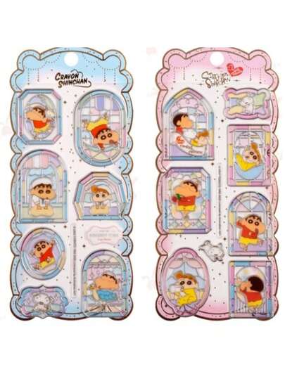 1pc Random Glazed Window Grid 3D Crystal Sticker, Handmade, Comes With Photo Album & Phone Decoration Sticker Materials