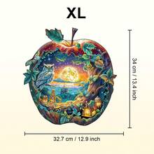 1pc Apple Owl Wooden Puzzle, Asymmetrical Animal Shaped Wooden Jigsaw Puzzle Toy, Unique Party Game Gift, Decorative Art Painting, Tabletop Magic Puzzle, Creative Children's Educational Puzzle, Holiday Gift, Adult Wooden Puzzle, New Year Gift, Back To School Gift, Birthday Gift (2D Puzzle) - Multicolor - View 11