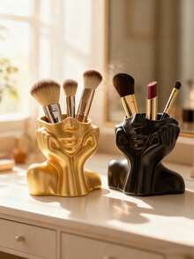 1pc Unique Creative Human Body Art Makeup Brush Holder, Desktop Makeup Brush Storage Box, Decorative Resin Sculpture - Multicolor - View 7