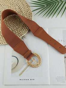 1pc Women's Elegant Versatile Waist Belt, Suitable For Dresses, Suits, Shirts, Vintage Style, Elastic Waistband Decoration Summer, School Fall,Applicable For Autumn And Winter, Christmas, Carnival Day, Valentine's Day, And The New Year. - 黑色 - 查看 9