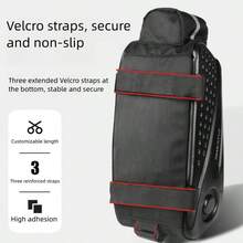 8.6升EVA硬壳自行车后架包，兼容自行车、电动自行车，后部储物隔层，鞍座包。配备反光条和肩带。适合通勤、旅行、户外活动和骑行。 - 黑色 - 查看 4