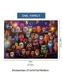 300pcs+ 1000 Piece Owl Puzzle - 70x50cm (28x20") Majestic Forest Owl - Perfect Adult Gift - Family Fun, Family Puzzle Night | Vibrant Puzzle Design | Durable Puzzle Pieces - Multicolor - View 9