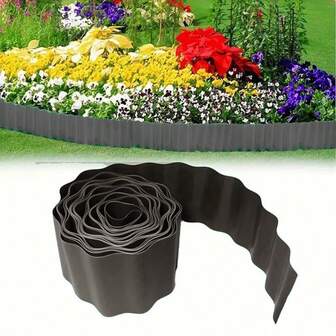 1 Roll Green Plastic Garden Lawn Fence, Flexible And Durable, Suitable For Garden Borders, Flower Beds And DIY Outdoor Landscaping. Easy To Install Fencing, Garden Fence