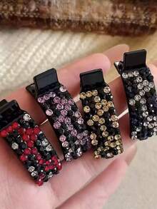 6pcs/Set Rhombus Pattern Shiny Bohemian Elegant Hair Clips, Assorted Shapes & Colors Claw Clips Hair Claws Hair Barrettes, Hair Accessories, Head Accessories, Hair Accessories For Women - Multicolor - View 9