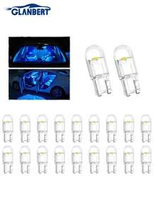 GLANBERT 30pcs 194 LED Bulbs, 168 2825 W5W T10 Wedge COB LED Replacement Bulbs, 6000K License Plate Lights, Flicker-Free Interior Lights, Fit For Instrument Panel Lights, Dome Lights, License Plate Lights (White)