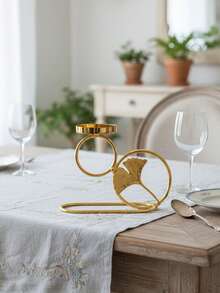 1件/套烛台/蜡烛，创意个性化家居装饰，房间装饰/家居装饰/桌面装饰，适用于户外露台、办公桌、烛光晚餐，营造室内氛围，适用于婚礼、家庭聚会、派对、告白、餐桌装饰、感恩节/圣诞节/万圣节 - 金色 - 查看 9