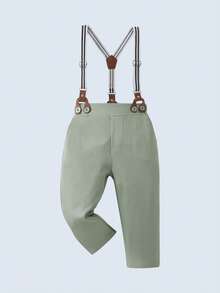 BOARNSEORL 3pcs Young Boys Gentleman Outfit - Long Sleeve White Shirt With Bowknot , Vest And Pants, Fashionamantic For Birthday Party, Wedding, Christening - Mint Green - View 6