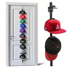 Hat Rack For Door - Two-Way Hanging Caps With Display Hooks And Hanger, Hat Organizer For Baseball Caps, Over The Door Hat Storage Organizer For Bedroom, Entrance Or Garage Doors - 1 gói-10 móc - Xem 9