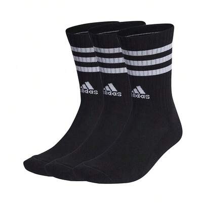  Adidas 2025 New Men's And Women's Knitted Fitness Training Socks, Cool Mid-Calf Socks, 3-Pair Pack