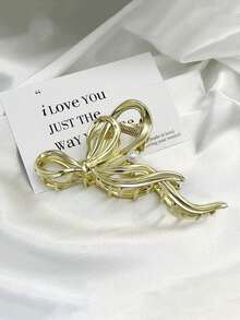 1 pieza Pinza de metal hueco de tamaño mediano - Adecuada para mujeres, puede crear peinados de cola de caballo alta y moños elegantes, viene con una elegante pinza de garra para el cabello de las mujeres, accesorios para el cabello de invierno, moda, pinza de pelo casual - Multicolor - Ver 16