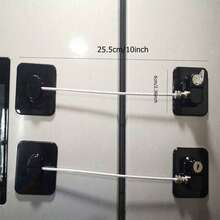1pc/2pcs/3pcs High-Security Safety Lock, Multi-Functional Cabinet/Door/Window/Refrigerator Lock - Black - View 15