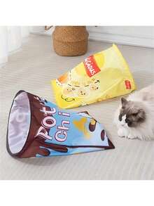 Túnel plegable de papel arrugado como juguete para gatos y amantes de los gatos, autoentretenemiento para gatear, juguete de actividad para amantes de los gatos y mamás de gatos - Multicolor - Ver 5
