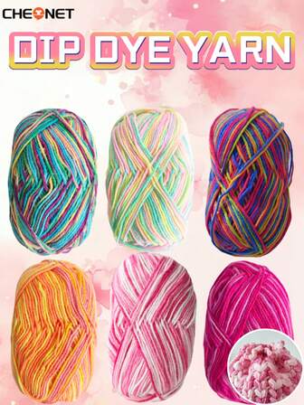 3 rolos CHEONET - 5 fios de linha colorida, linha DIY para crochê e tricô de suéteres, bonecas, chapéus, flores, etc. 50g/1,76oz linha acrílica