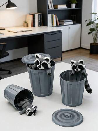 3D-utskriven rörlig tvättbjörns stresslindrande leksak - 3D-utskriven ledad leksak - stresslindrande leksak, samlarfigur, söt djurdekoration på skrivbordet, lämplig som jul, halloween, thanksgiving, födelsedagspresent