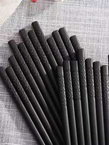 A Pair Of Black Plastic Safety Chopsticks With No Odor Suitable For Restaurants Hotels Homes And High Temperature Resistant Disinfection Chopsticks - Multicolor - View 11