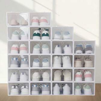 1 adet Şeffaf Ayakkabı Saklama Kutusu, Plastik Ayakkabı Teşhir Kutusu, Antioksidan Ev Tipi Spor Ayakkabı Saklama Kabı