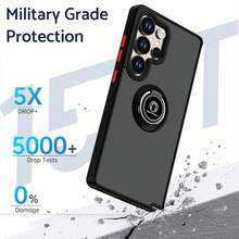 Magnetic Invisible Ring Holder Series Compatible With IPhone 16 Pro Max, 11/12/13/14/15/16 Pro Max, S25/S22/23/24+, OPPO, VIVO, Redmi 13C+, Moto G, Redmi NOTE 13C/12/11 PRO, Enjoy Phone Cases - Black - View 6