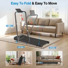 Folding Walking Pad Treadmill With Handle Bar,Low Noise Walking Pad Treadmill For Home Small, 3.0 HP Quiet Walking Pad Treadmill With 320 LBS Capacity,0.6-6.2MPH,Remote & LED Display,With ZWIFT/KINOMAP APP - 美規B型插(110-127V) - 查看 7