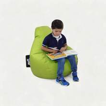 - Silln Pera para Nios Cmodo y moldeable Relleno de Perlas de Unicel Perfecto como rea Infantil 75x65 Resistente Acabado Tipo Nylon Color Fucsia - Verde Manzana - Ver 2