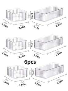 2个/6个透明化妆品收纳盒套装，桌面收纳盒，可堆叠收纳盒，卧室装饰，节日装饰，房间装饰，家居装饰收纳盒，抽屉式化妆品整理盒