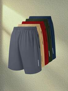 Quần short thể thao nam in họa tiết thời trang, thích hợp cho mùa hè, phù hợp cho chạy bộ, tập thể dục, leo núi và các hoạt động ngoài trời khác. - Xám - Xem 2