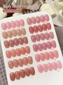 XEIJAYI Bộ 12 màu sơn móng tay dạng gel màu hồng nude trong suốt, sơn móng tay UV LED cho hiệu ứng móng tay bền lâu chỉ trong vài phút. - Nhiều màu - Xem 4