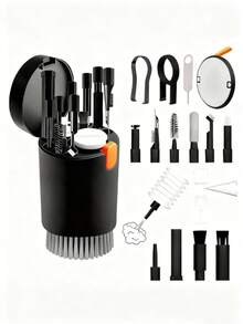 8合1/10合1/11合1/20合1笔记本电脑/手机屏幕清洁套装，包含键盘清洁刷、电子设备清洁工具、兼容Air的3合1清洁笔、耳机、键盘、笔记本电脑、手机、电脑显示器多功能清洁套装、电脑/手机键盘清洁喷雾、耐用电脑/手机清洁刷笔、日常及旅行必备除尘掸、必备维护工具 - 彩色 - 查看 2