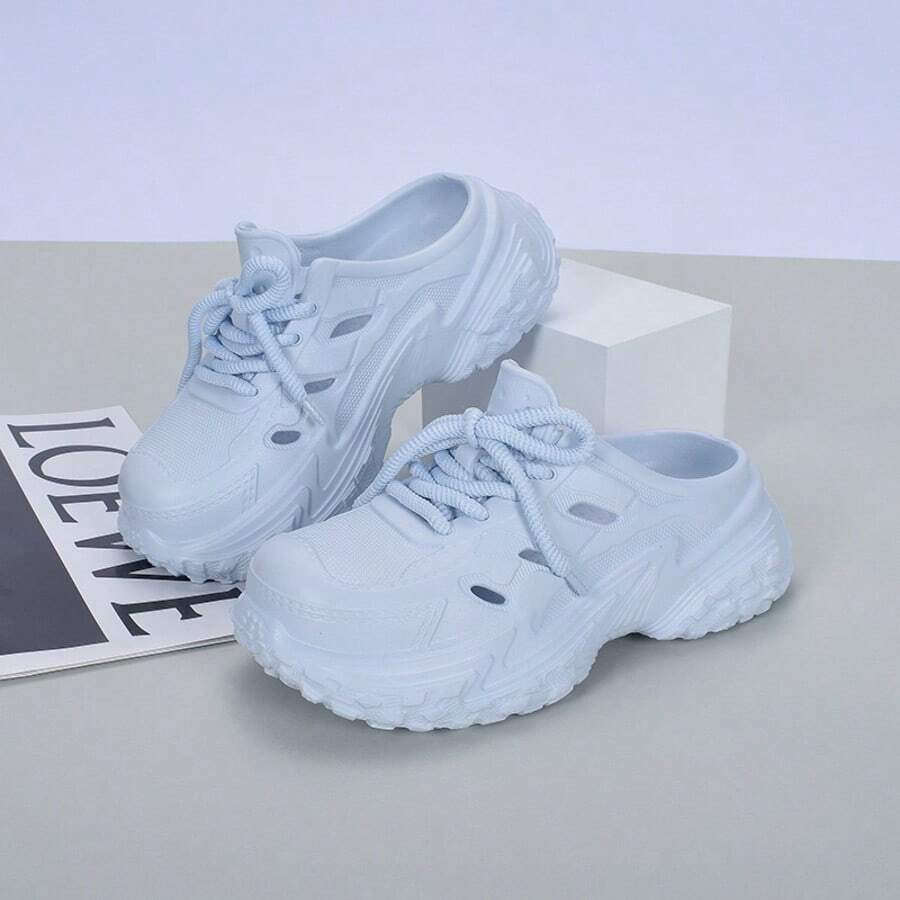 Women's Slip-On Breathable Sandals, New Anti-Slip Thick Sole Lightweight Casual Comfortable Soft Bottom Mule Slippers - Blue - View 1