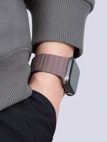 1pc Silicone Magnetic Waterproof Watch Band Compatible With Apple Watch 42mm, 38mm, 40mm, 41mm, 44mm, 45mm, 46mm, 49mm, Suitable For Men And Women, Thin Design, Replacement Strap For Apple Watch Ultra2, SE2, SE 10, 9, 8, 7, 6, 5, 4, 3, 2, 1 Series, Great Gift For Students - Chocolate Brown - View 8