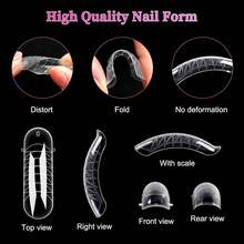 48pcs Dual Forms Tips 12 Shapes 12sizes Nail Mold For Poly UV Quick Building Gel Full Cover Tips Nail Extension Forms Manicure Tools - Clear - View 4