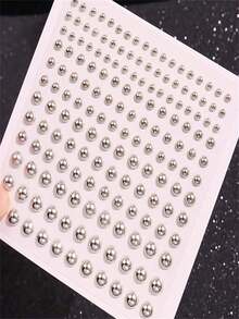 1件Y2K性感身体饰品贴纸，仿鼻环、眉环、唇环和眉贴，水钻脸部装饰贴纸，适合派对和音乐节，临时纹身风格身体饰品贴纸，眼妆