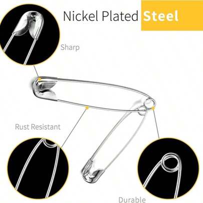 1 Pack Iron Safety Pins | DIY Knitting Markers Pins | Anti-Slip Pins | Sewing Pins | Multipurpose Craft Tools | Suitable For Knitting, Embroidery, DIY Projects | High-Quality Iron Material, | Design, Prevent Accidental Injury | Lightweight And Portable, Easy To Store And Use | Essential Tool For Creative DIY (Random Color/Style)