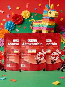 3PCS Gwynne Astaxantina 12 Mg,astaxantina Antioxidant From Fresh Haematococcus Pluvialis,apoya La Salud Ocular, Articular Y Cutánea,120 Cápsulas - 3 piezas - Ver 1