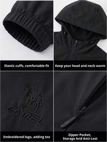 CAMEL CROWN Women's Soft Shell Boxing Jacket, Autumn/Winter Sports Jacket, Waterproof Windproof Fleece Jacket - Phantom Black - View 5