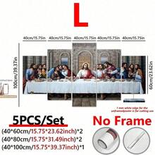5pcs/Set Religion Vintage Jesus Christ "Last Supper" Canvas Art Print, Religious Wall Decor, Suitable For Bedroom, Living Room, Office, Frameless, Horizontal Layout, Colorful On Canvas, Indoor Use, Classroom Decor | Spiritual Wall Decor | Versatile Placement Art, Inspirational Walls Decorative Posters, Wall Art, Room Decoration Stuff (Frames Optional) - Multicolor - View 9