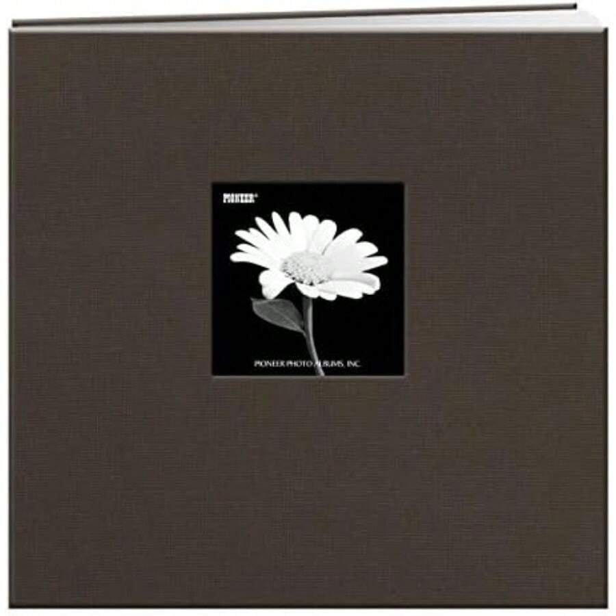 Pioneer 12 Inch by 12 Inch Postbound Fabric Frame Cover Memory Book, Dreamy Pink(30.5 x 30.5 cm Warm Mocha) - Multicolor - Ver 1
