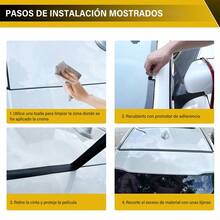 2 piezas Cubierta de techo corredizo T-Car cortable de 1 m, borde de goma, a prueba de polvo y a prueba de clima para parabrisas, tira adhesiva de goma para portón trasero - Rojo - Ver 5