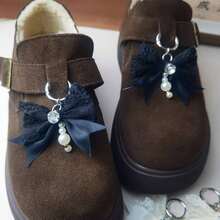 زوج من مشابك الشعر بشكل فراشة ذات طبقتين من الدانتيل والراين والخرز للزينة والاكسسوارات، هدية عيد الميلاد وعيد الشكر - متعدد الألوان - مشاهدة 4