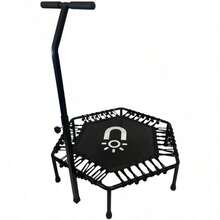 Trampolín Fitness Hexagonal 101 cm con Barra Ajustable Brincolín para Adultos con 42 Ligas Acero Anticorrosión y Capacidad 100 kg - Multicolor - Ver 2