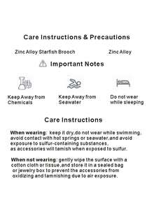 1 件简约金色金属海星胸针，时尚服装配饰