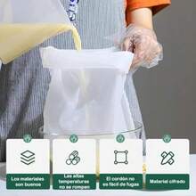 PZW 3 Piezas Cheese Cloth Colador De Malla Fina Ideal Para Filtrar Nueces Avena Leche De Soja Yogur Griego Queso Frutas Verduras Tofu Café Frío e Incluso Sopa Etc2537 - Blanco - Ver 6